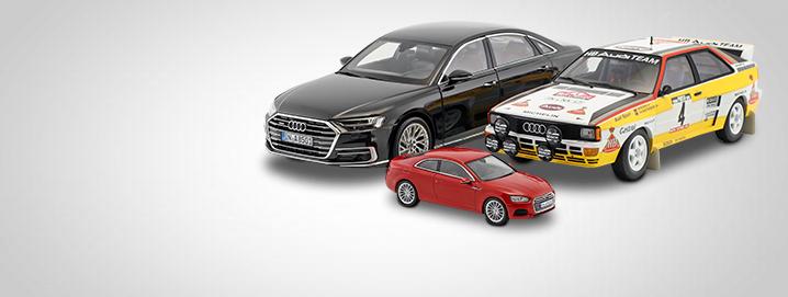 Audi modelcars We offer high-quality Audi 
model cars in the scales 1:43 
and 1:18 at reasonable prices.